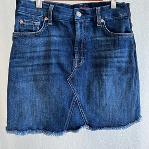 7 For All Mankind Mini Blue Denim Skirt | size 28